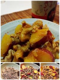 甘辛チキンソースで♪薩摩芋と豚肉の甘辛煮