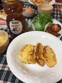 ディナーロールでフレンチトースト