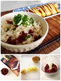 ビーフジャーキーで炊き込みご飯