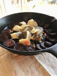 甘塩たらとベビールート（ビーツ）の　アボカドオイル　グリル