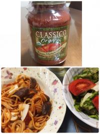 クラシコのトマトソースでパスタ初トライ(*'ω'*)