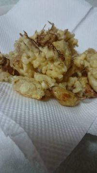 剥きにんにくを天ぷらに