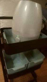 加湿器＆キャスター付ラックの組み合わせ