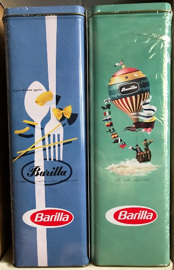 パケ買い【Barilla バリラ】限定ギフト缶２つ ＋ スパゲッティ500g × 4箱